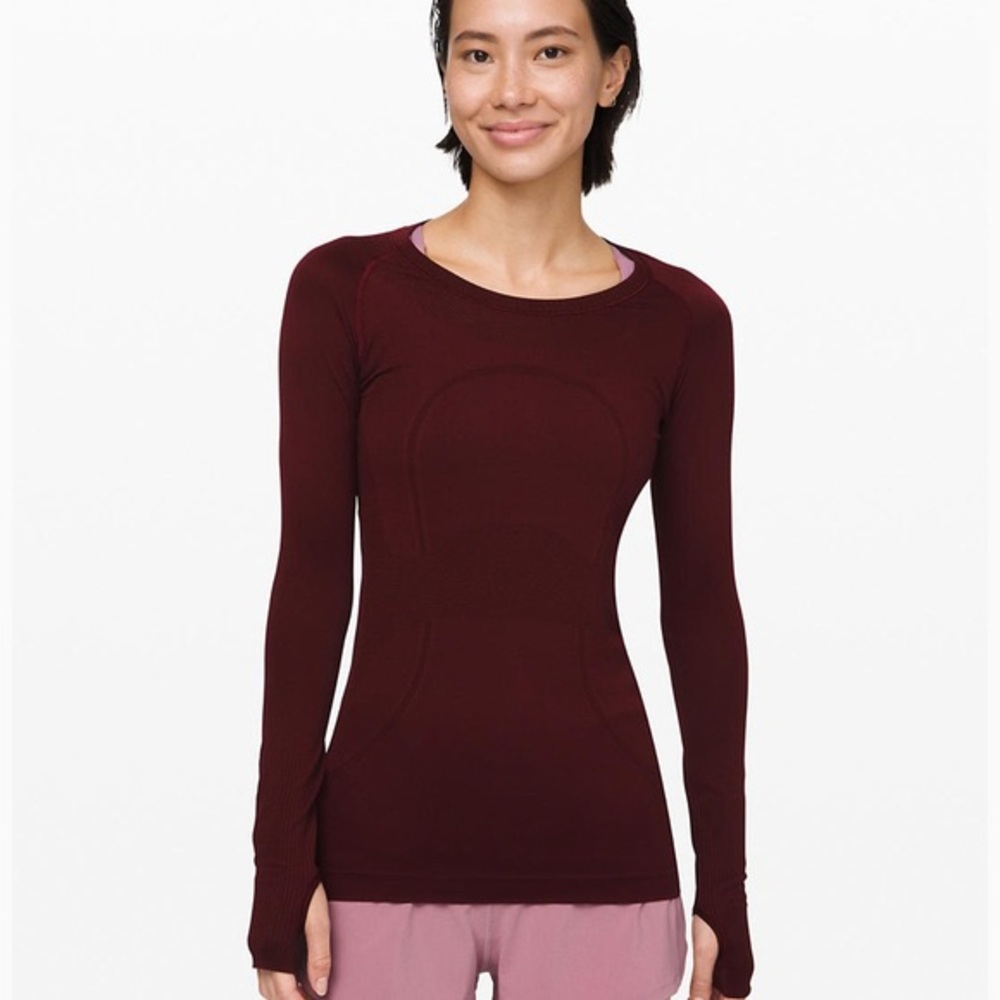 Lululemon swiftly tech long sleeve shirt, garnet